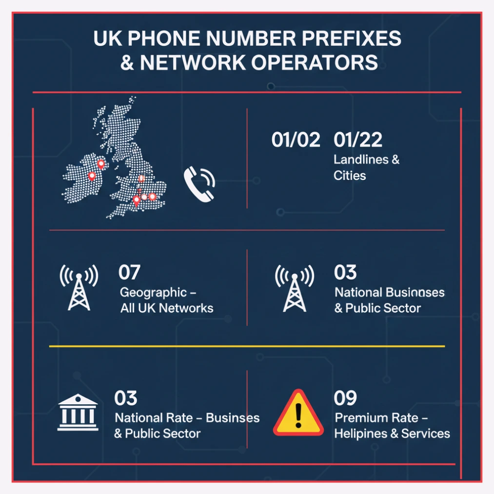 UK phone number prefixes and network operators — who owns which number range, how to find out who called